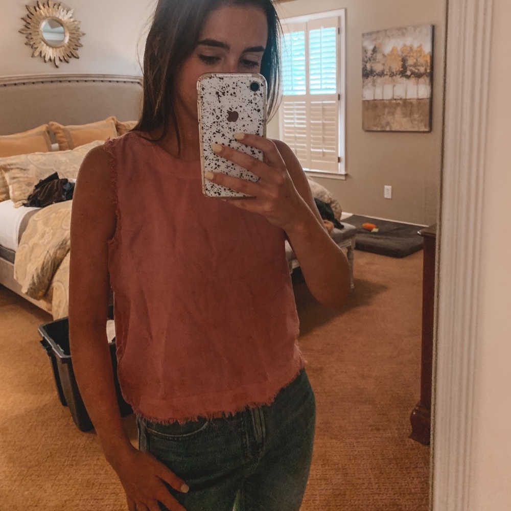 the cutest pink tank with a fun back!